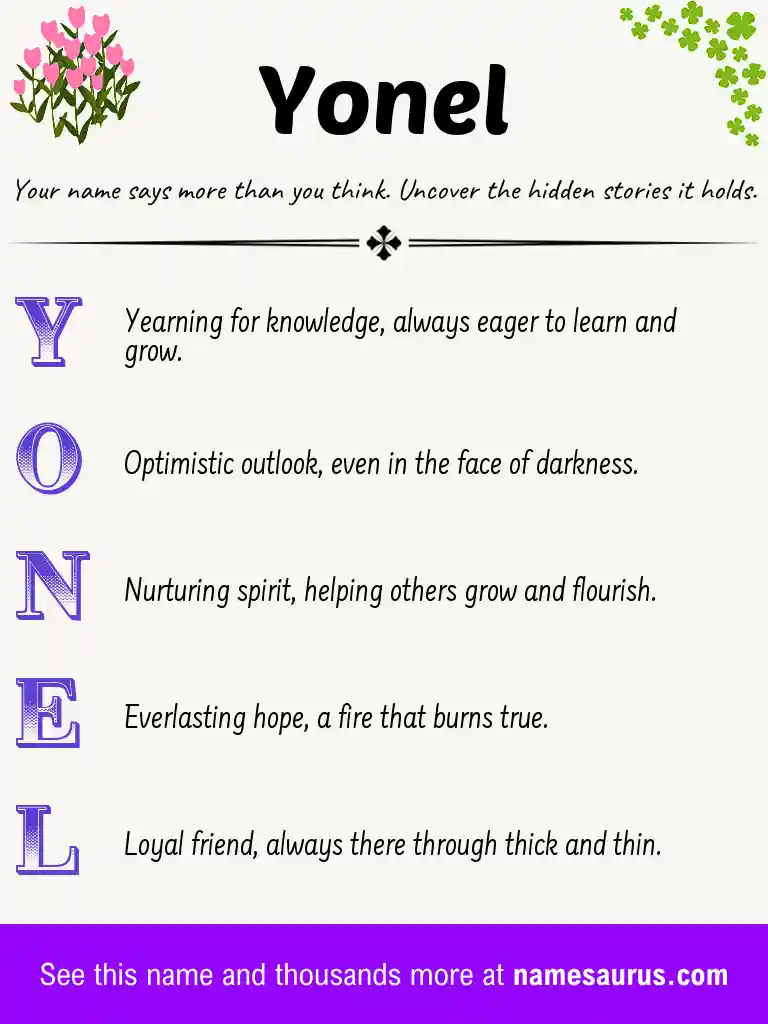 Acrostic poem about Yonel.