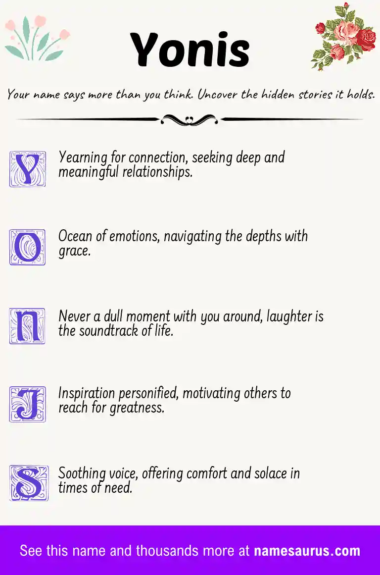 Acrostic poem about Yonis.