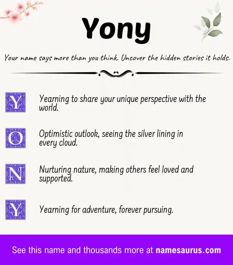Acrostic poem about Yony.