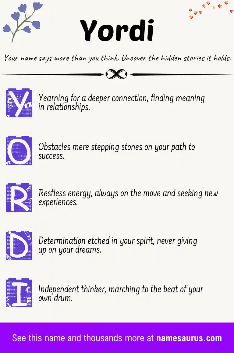 Acrostic poem about Yordi.
