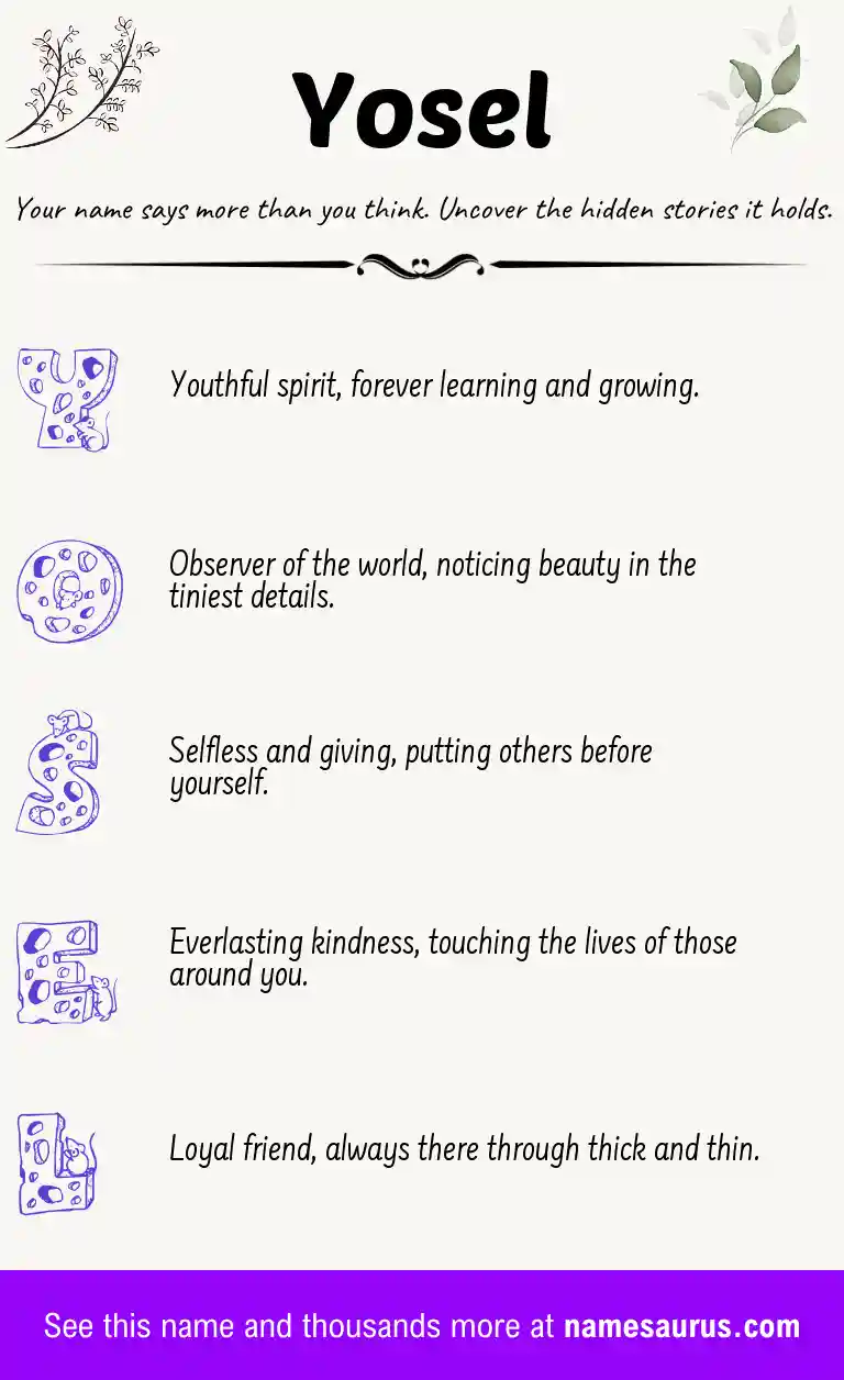 Acrostic poem about Yosel.