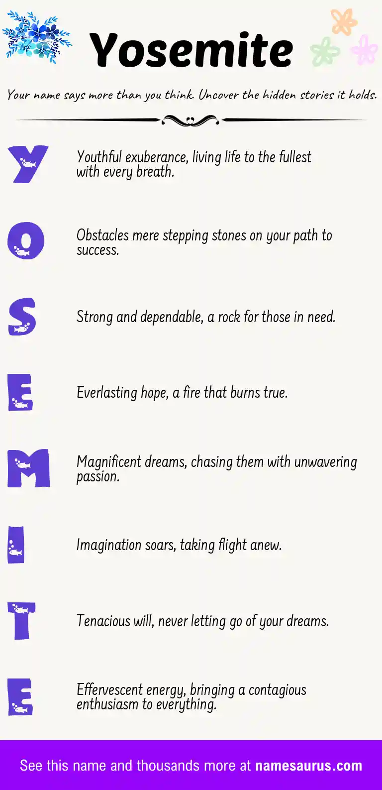 Acrostic poem about Yosemite.