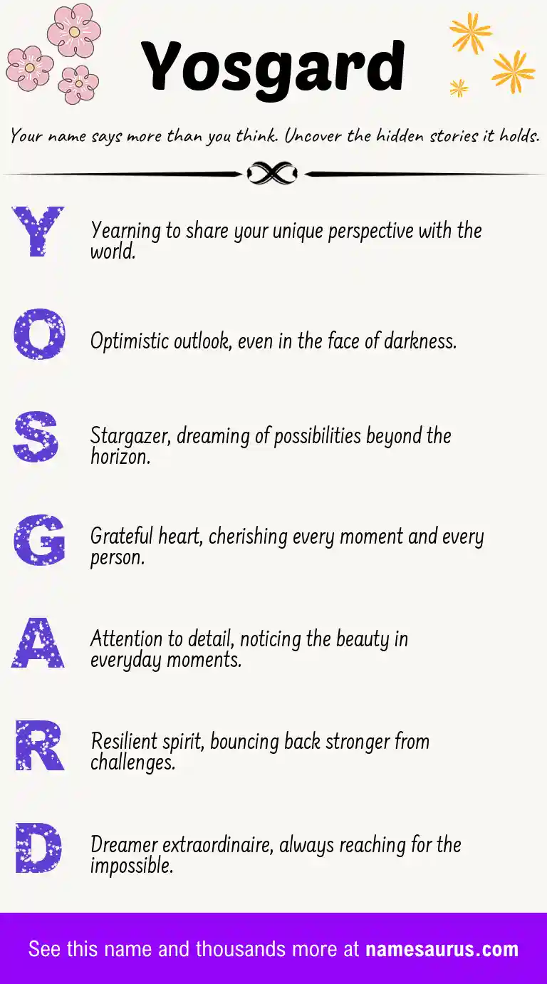 Acrostic poem about Yosgard.