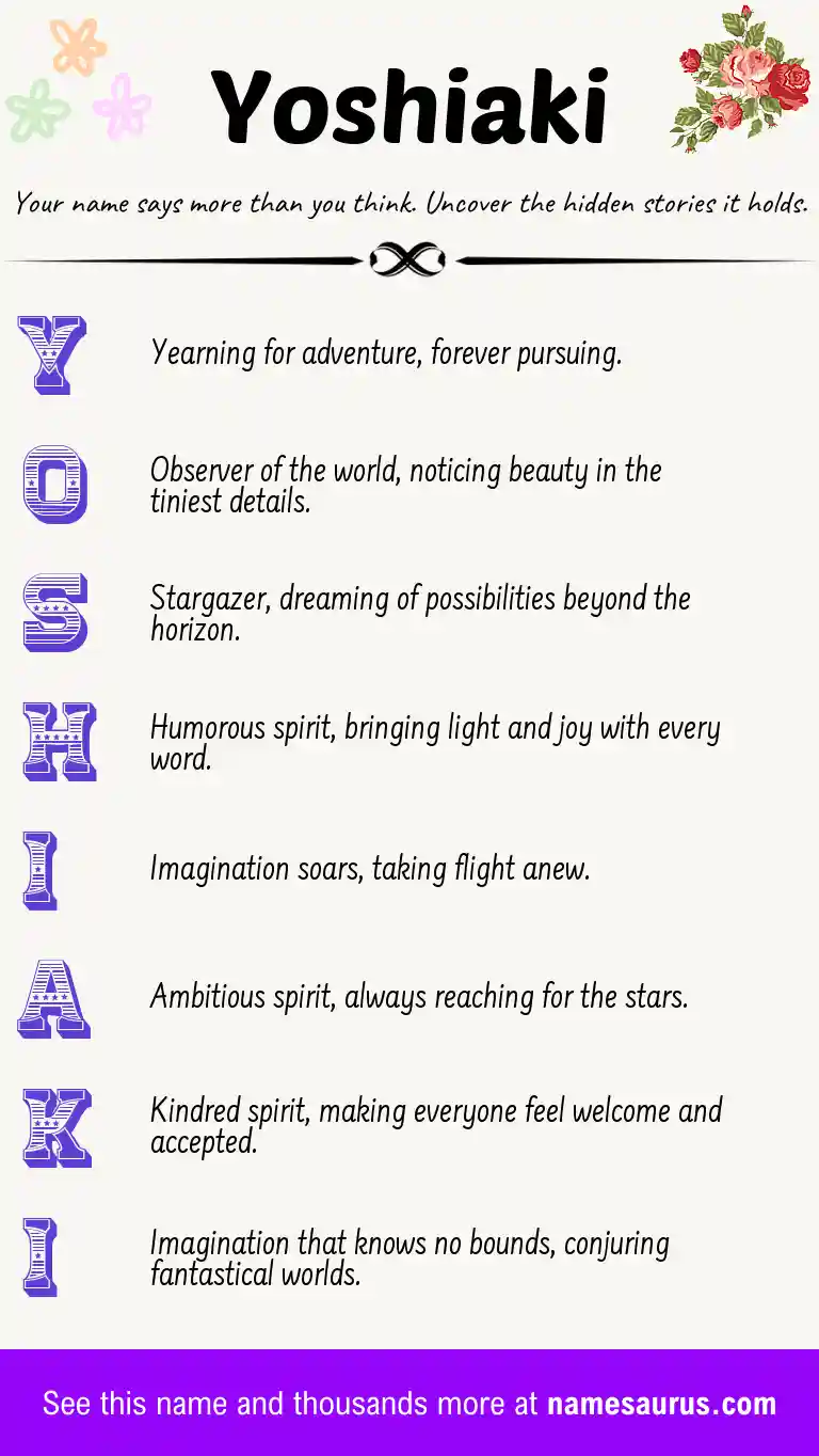 Acrostic poem about Yoshiaki.