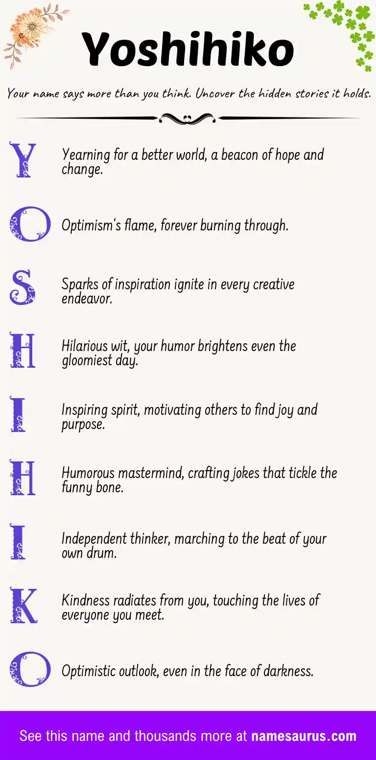 Acrostic poem about Yoshihiko.
