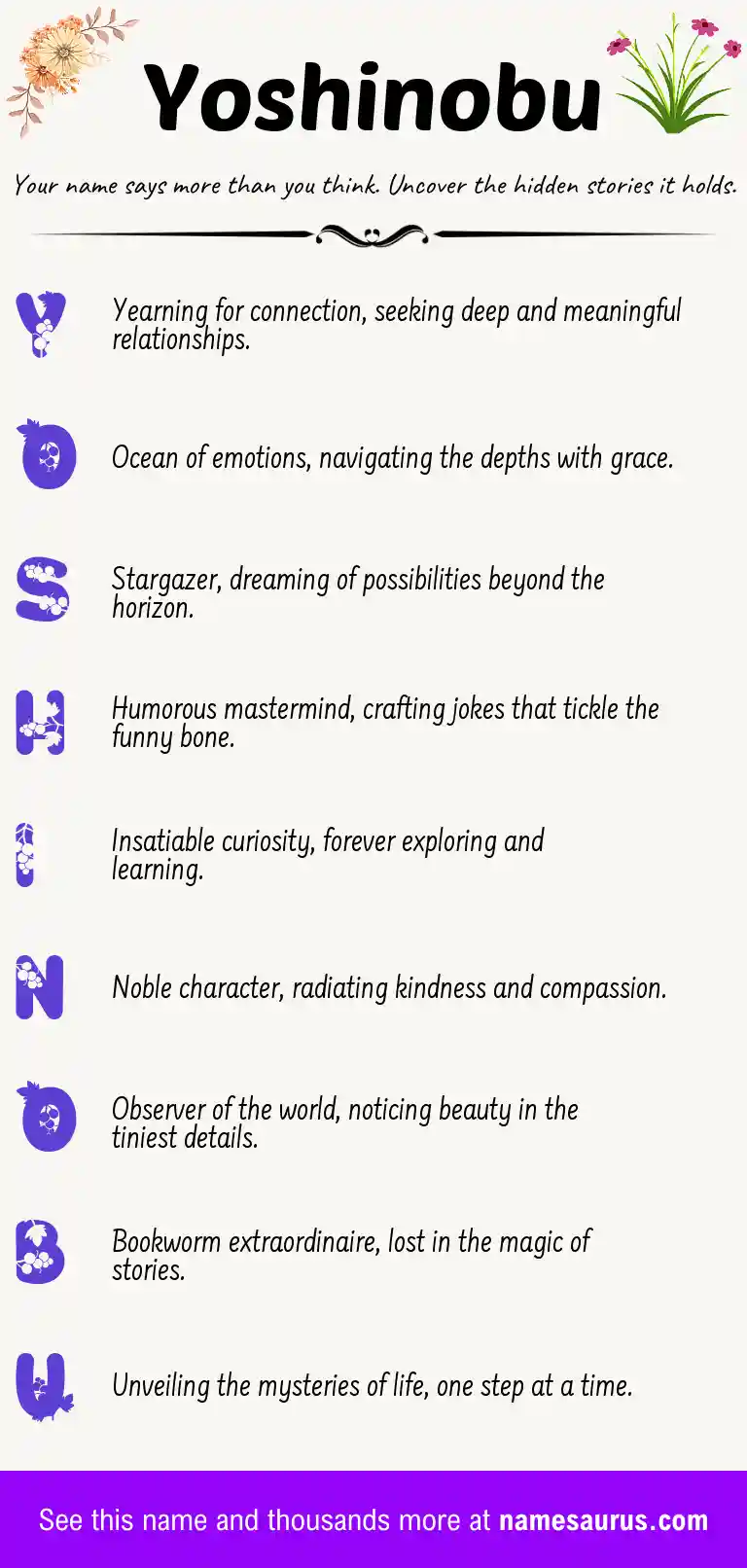 Acrostic poem about Yoshinobu.