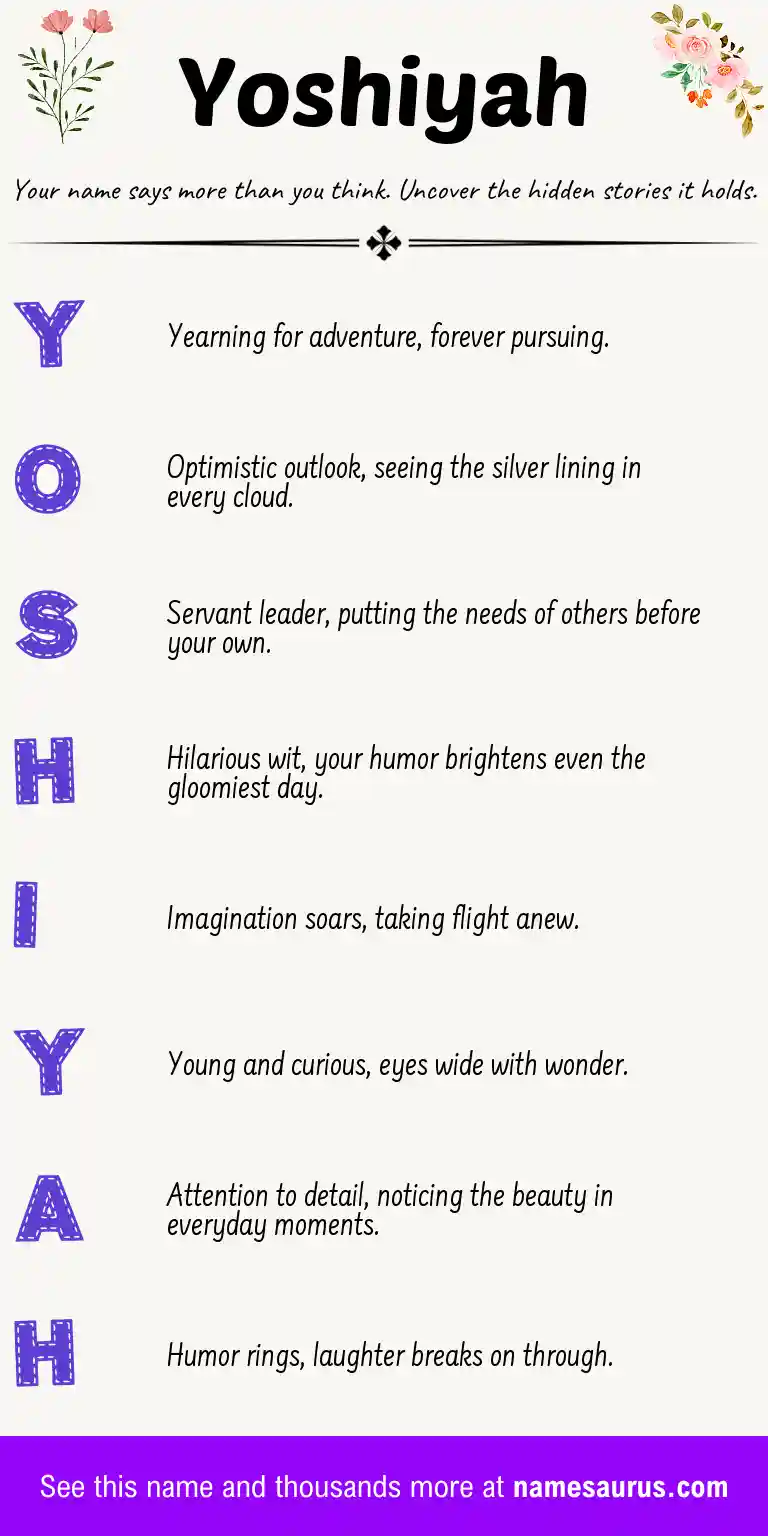 Acrostic poem about Yoshiyah.