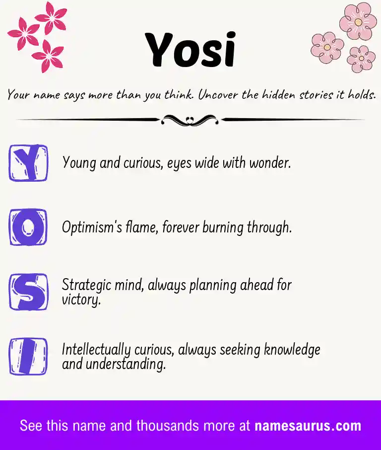Acrostic poem about Yosi.
