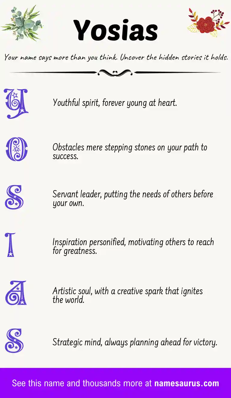 Acrostic poem about Yosias.