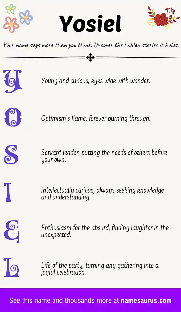 Acrostic poem about Yosiel.