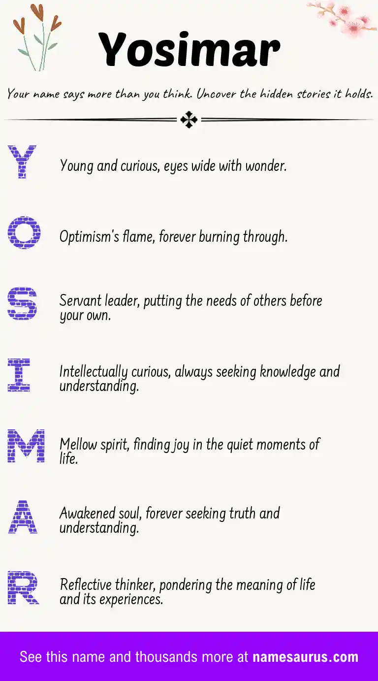 Acrostic poem about Yosimar.