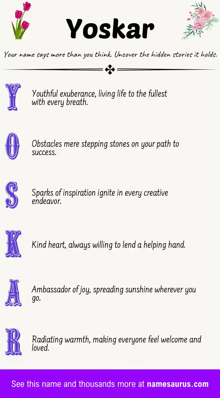 Acrostic poem about Yoskar.