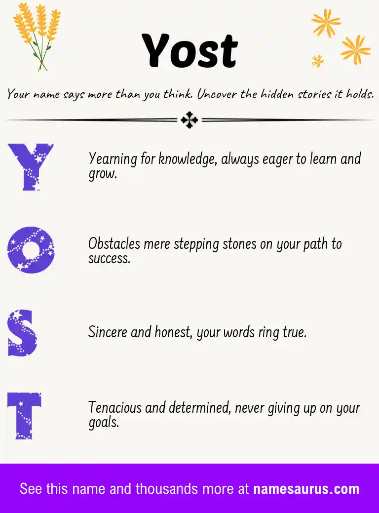Acrostic poem about Yost.
