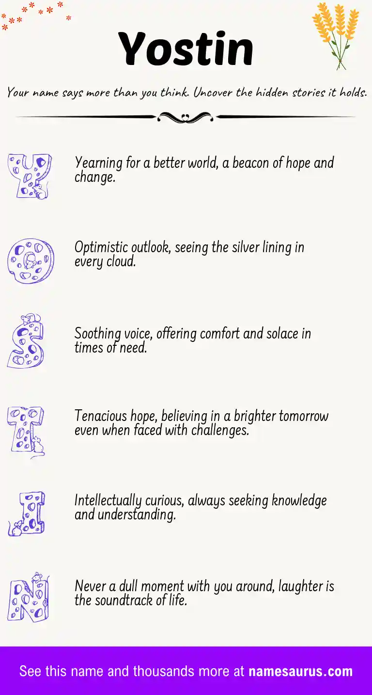 Acrostic poem about Yostin.