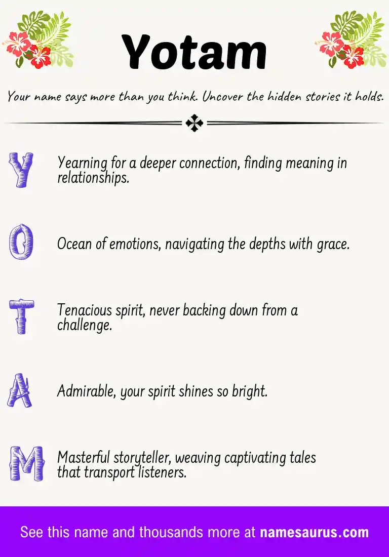 Acrostic poem about Yotam.
