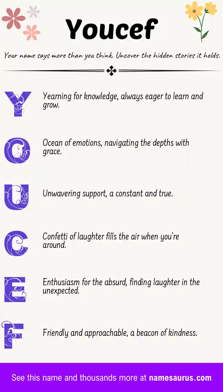 Acrostic poem about Youcef.