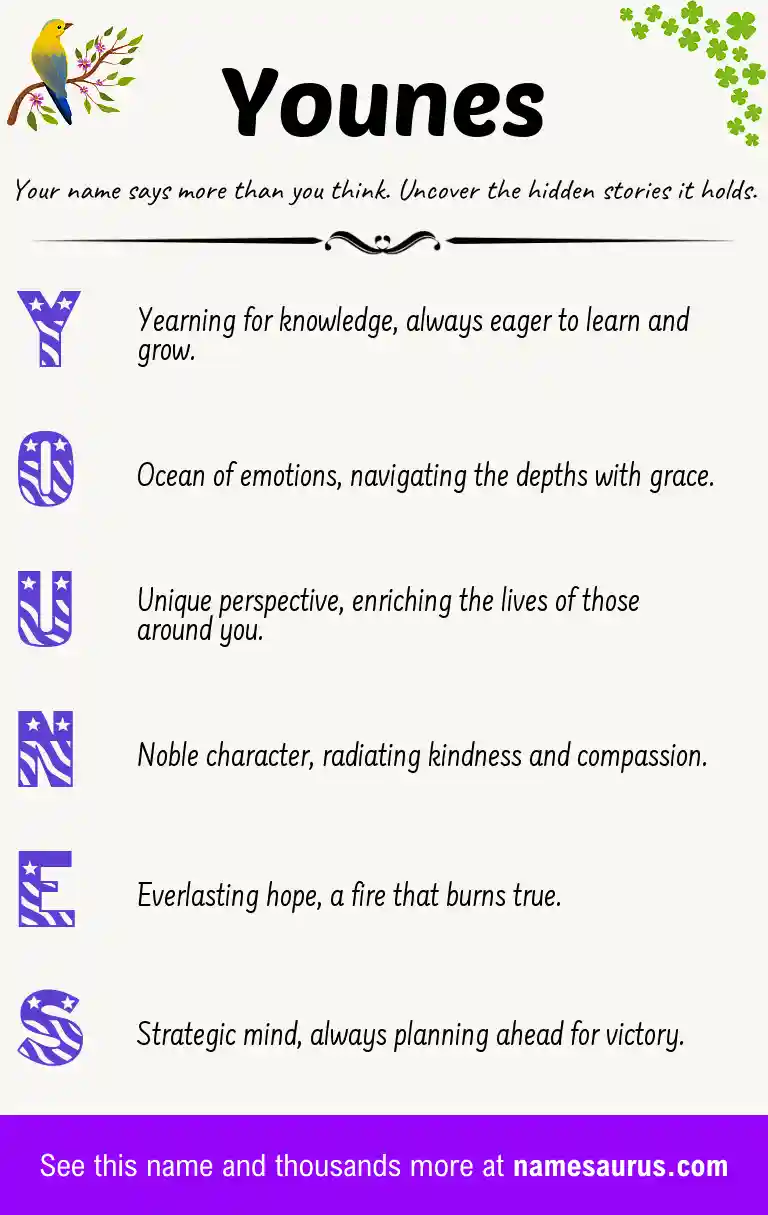 Acrostic poem about Younes.