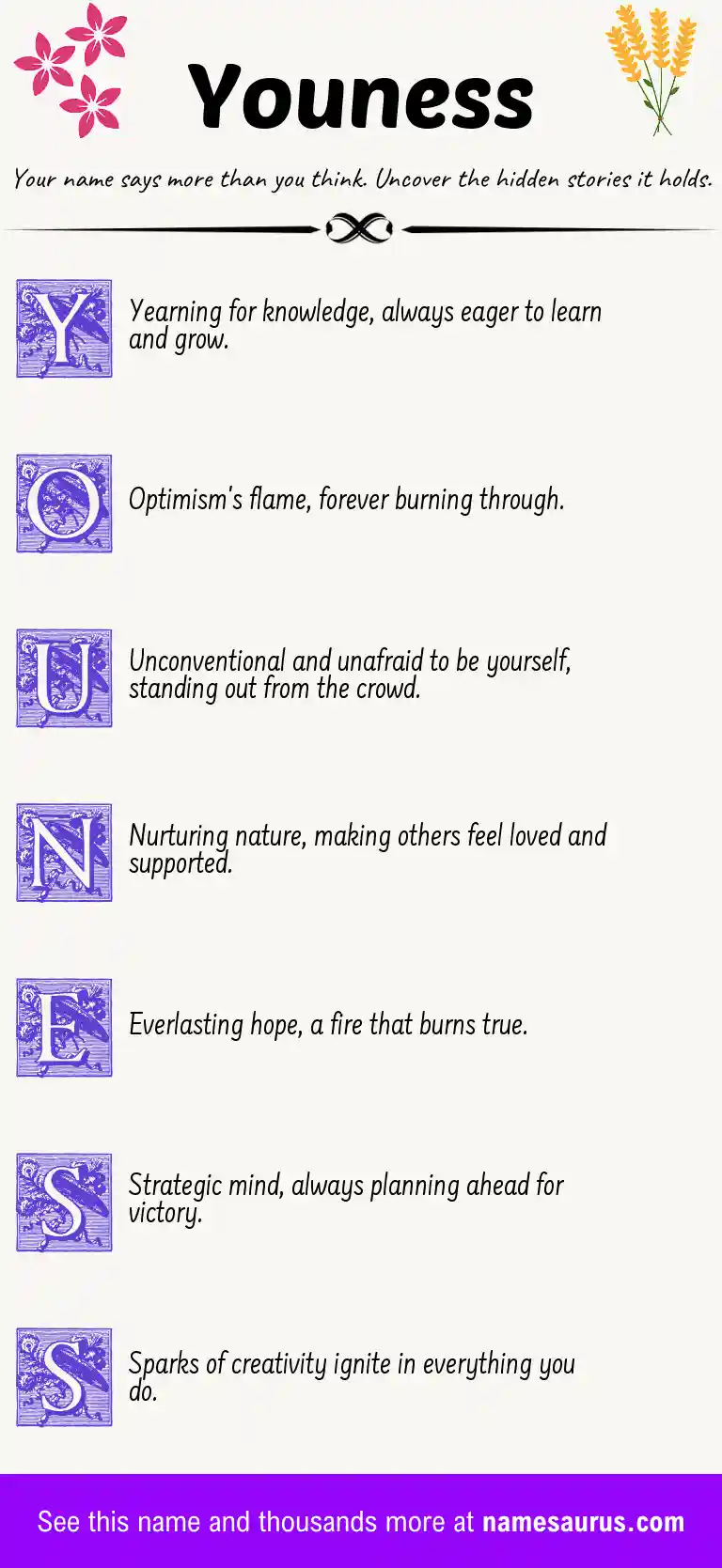 Acrostic poem about Youness.
