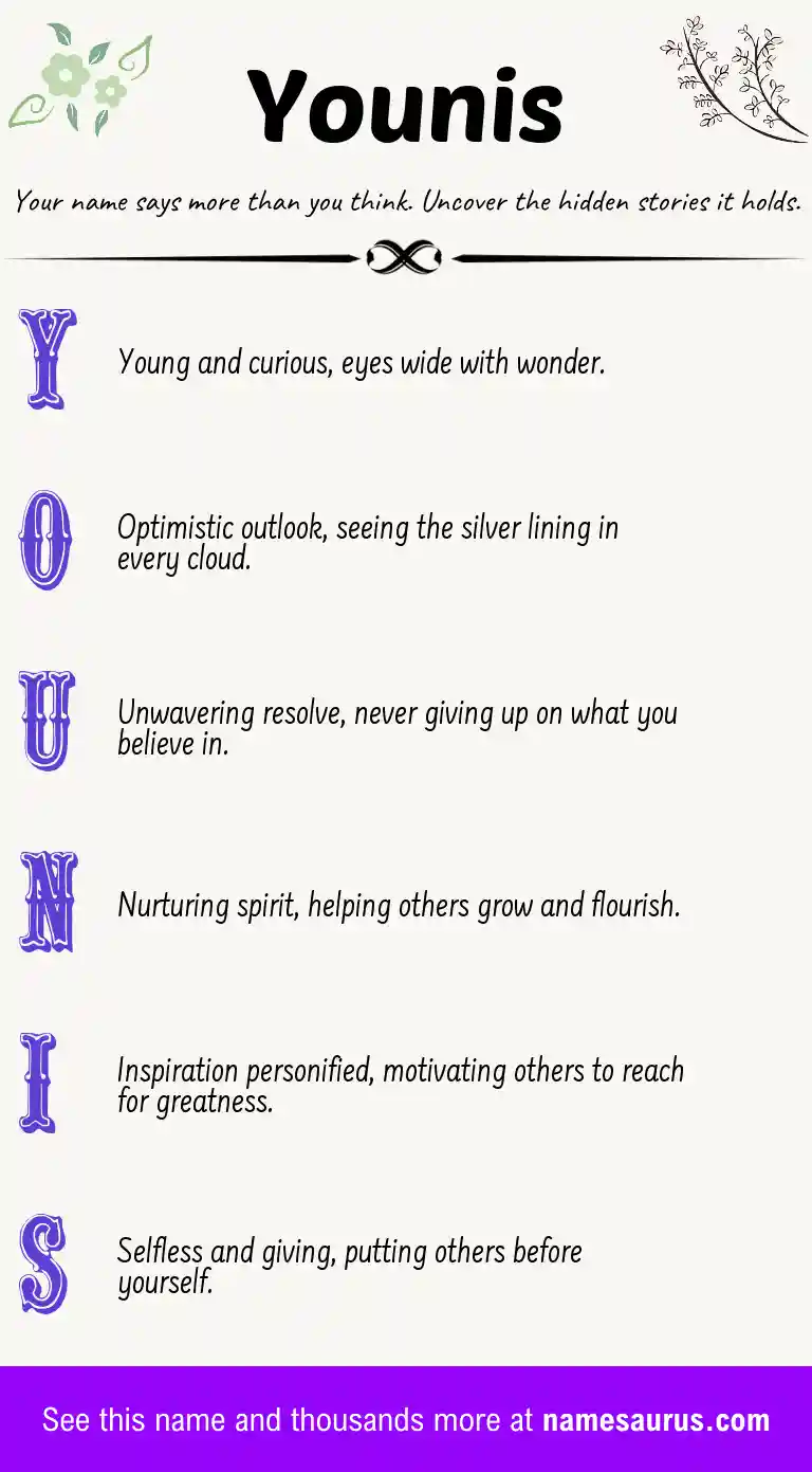 Acrostic poem about Younis.