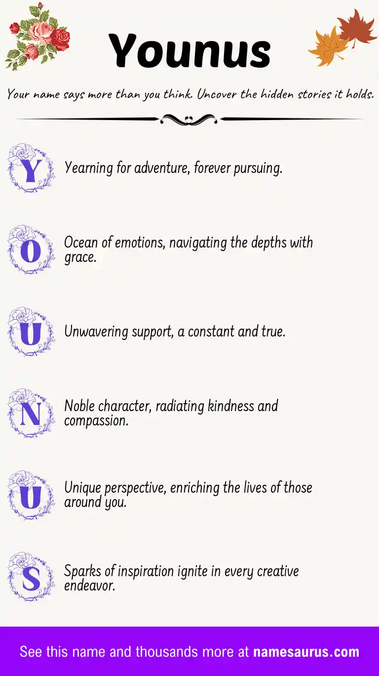 Acrostic poem about Younus.