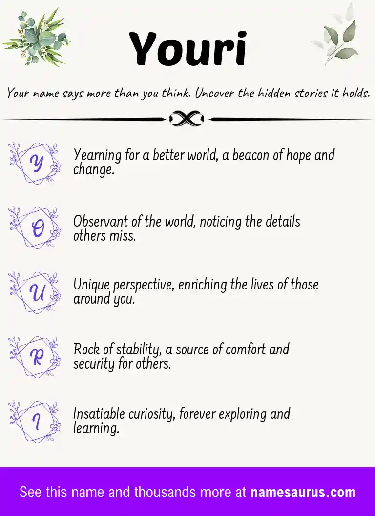 Acrostic poem about Youri.