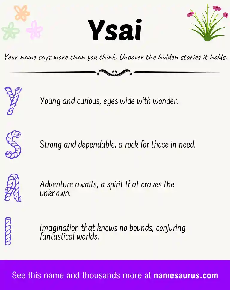 Acrostic poem about Ysai.
