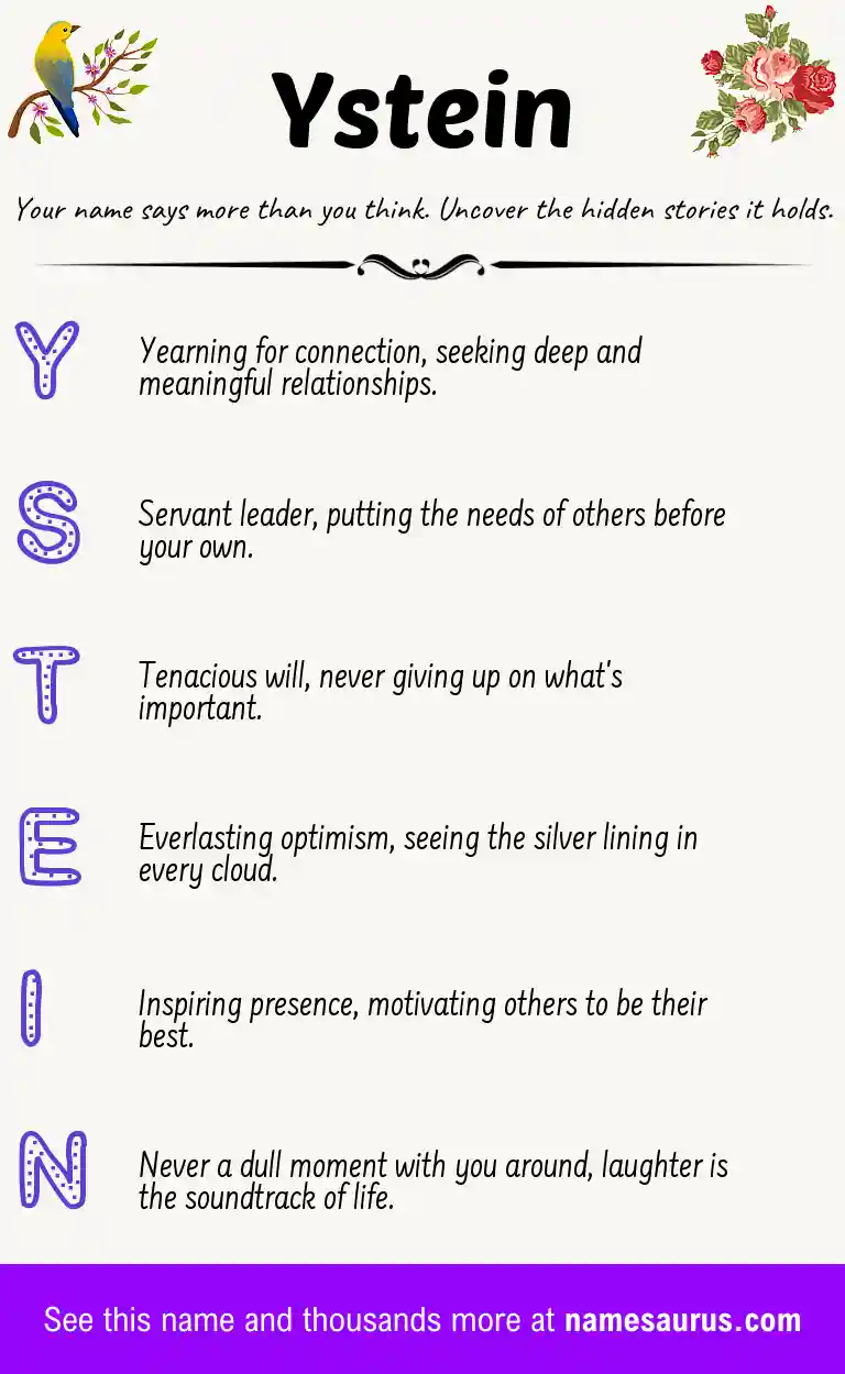 Acrostic poem about Ystein.