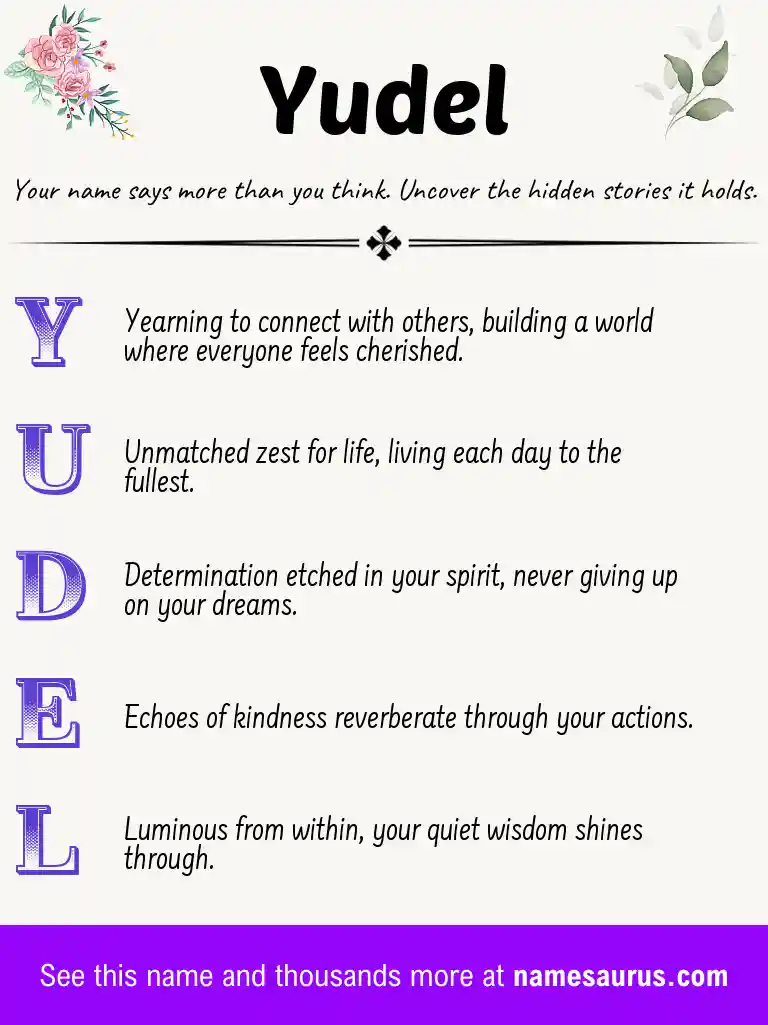 Acrostic poem about Yudel.