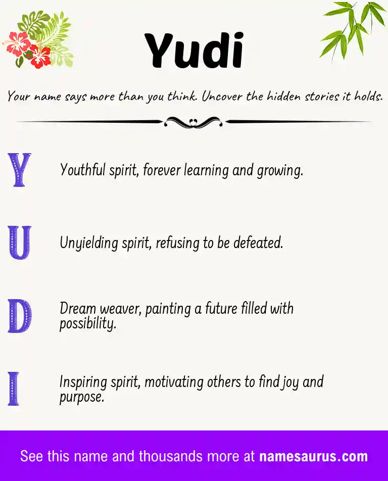 Acrostic poem about Yudi.