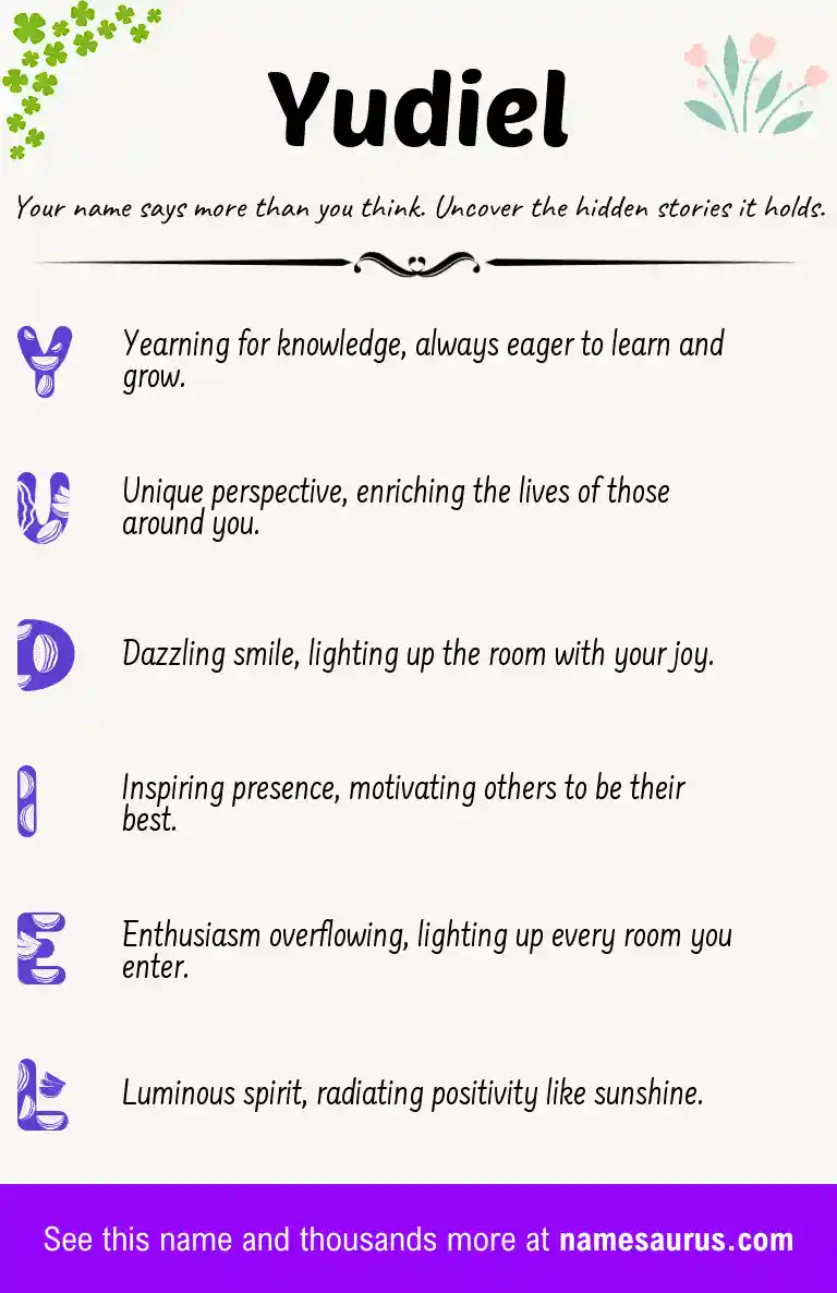 Acrostic poem about Yudiel.