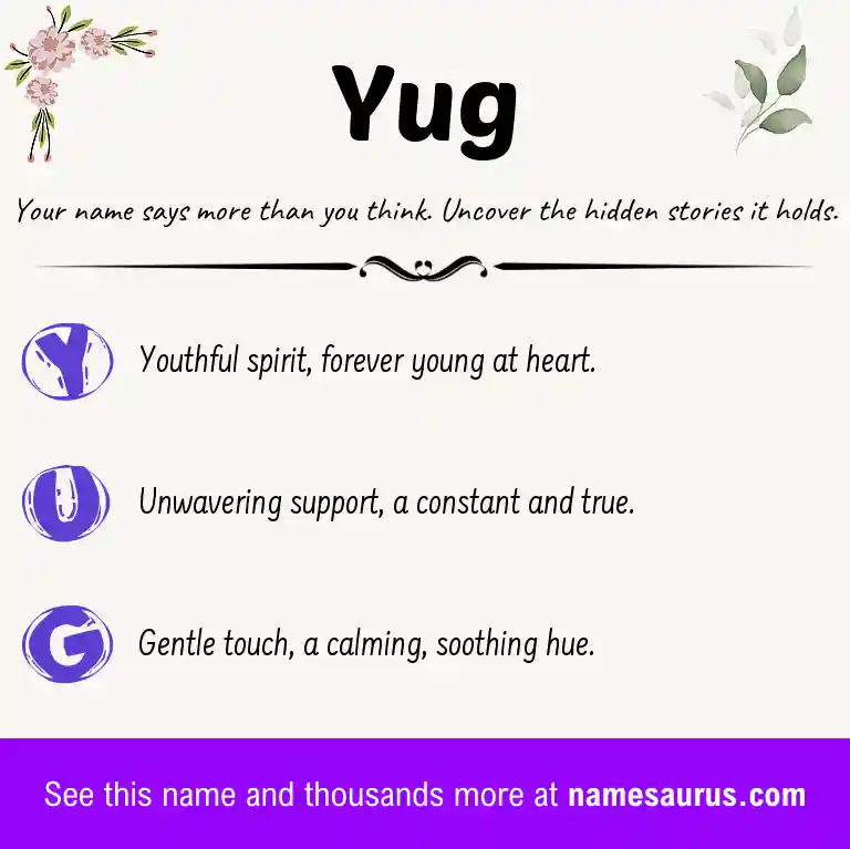 Acrostic poem about Yug.