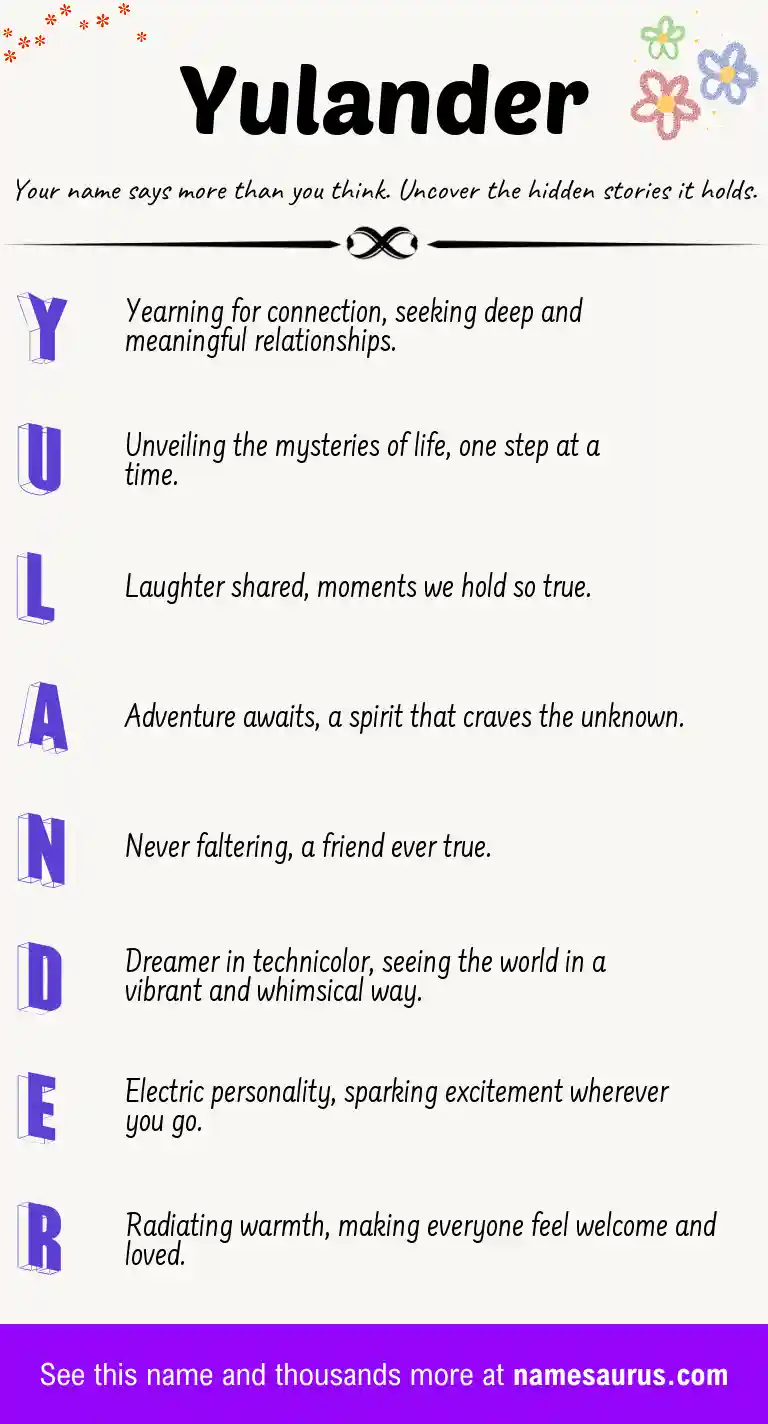 Acrostic poem about Yulander.