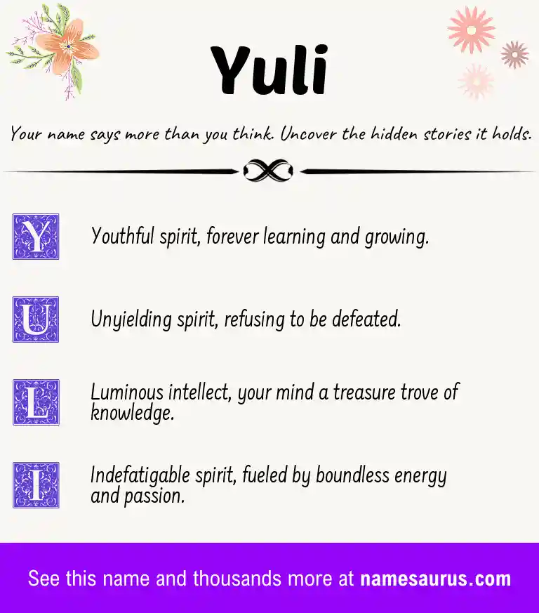 Acrostic poem about Yuli.