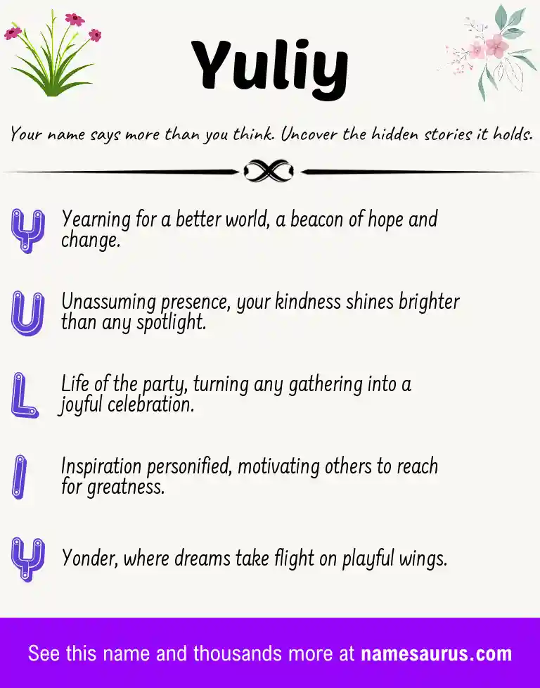 Acrostic poem about Yuliy.