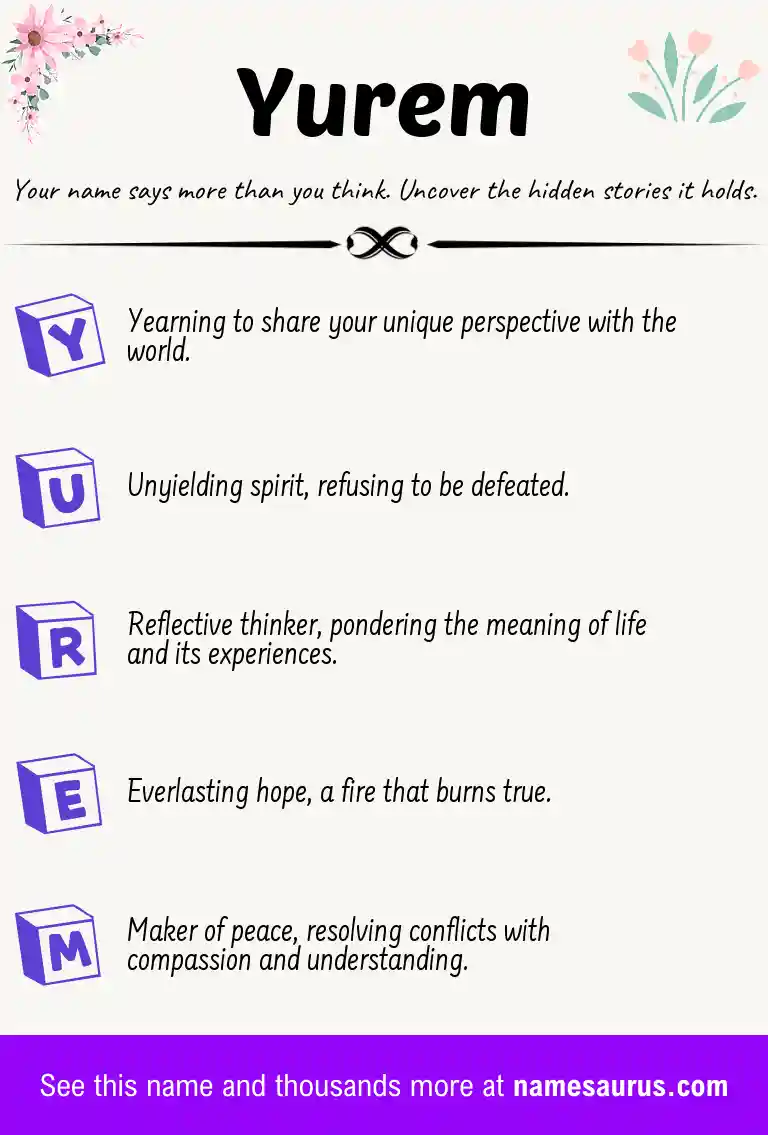 Acrostic poem about Yurem.
