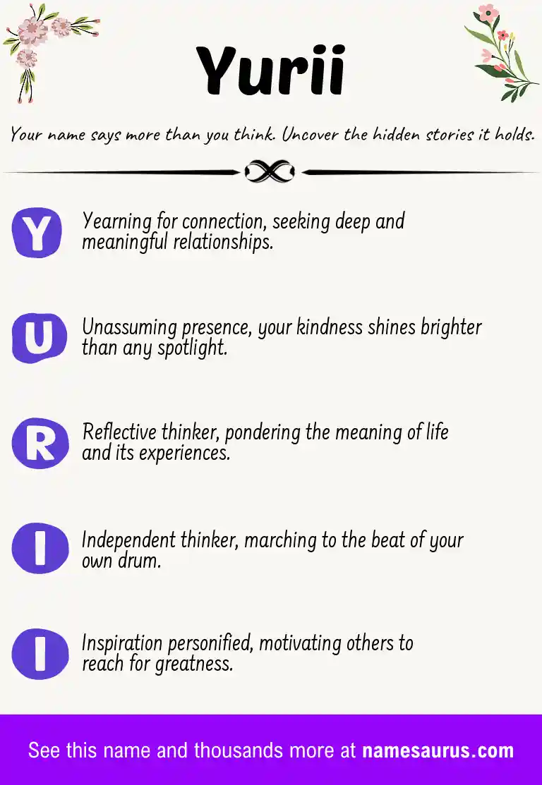 Acrostic poem about Yurii.