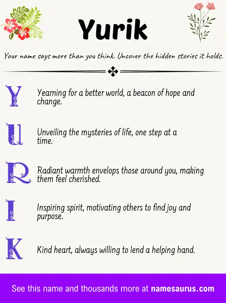 Acrostic poem about Yurik.