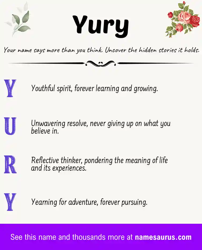 Acrostic poem about Yury.