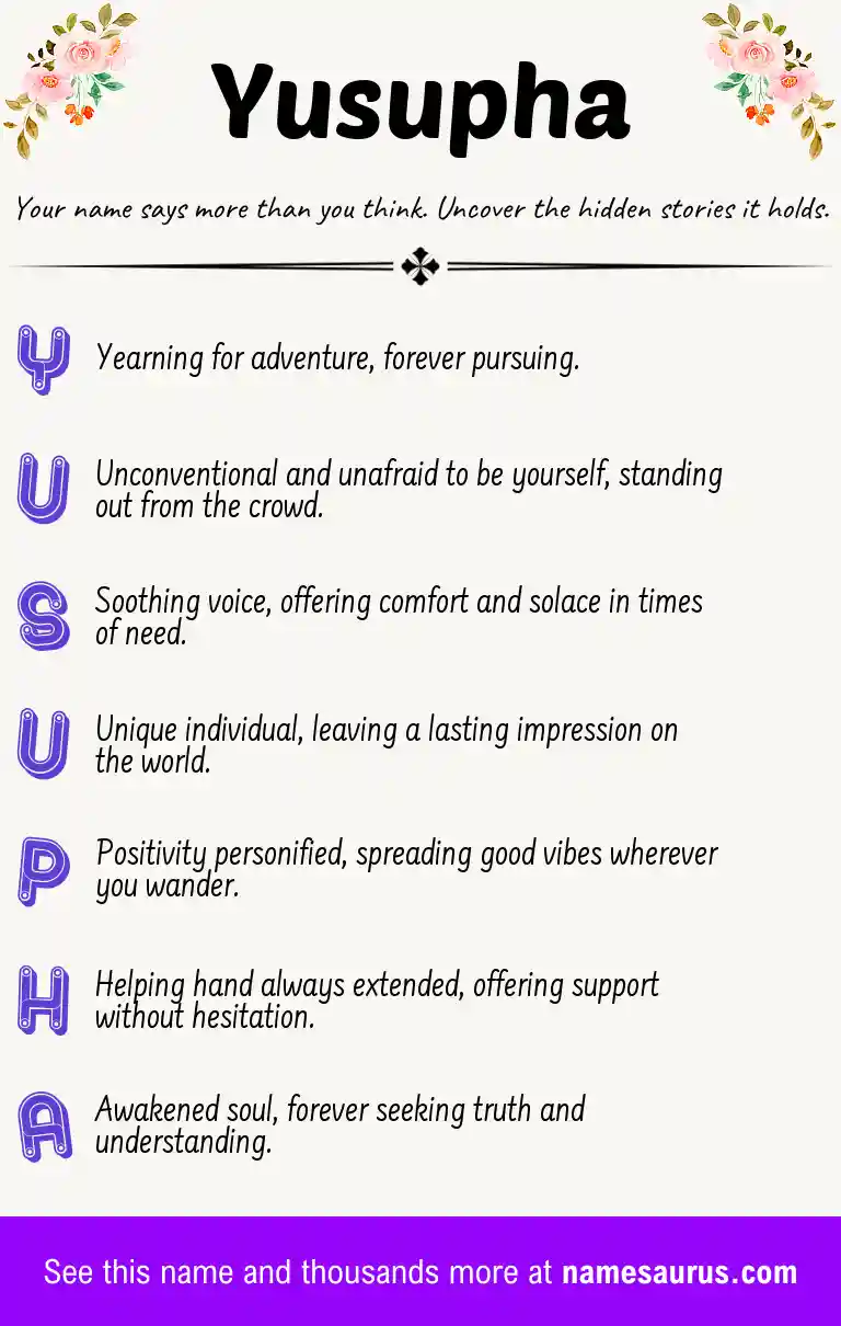 Acrostic poem about Yusupha.