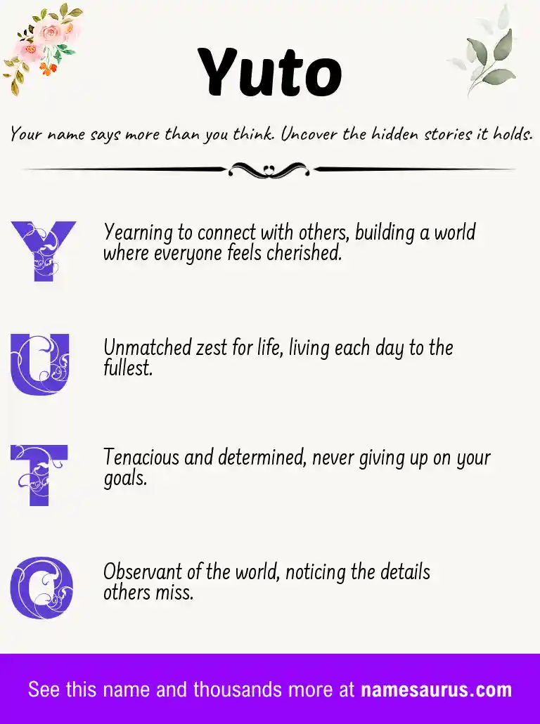 Acrostic poem about Yuto.