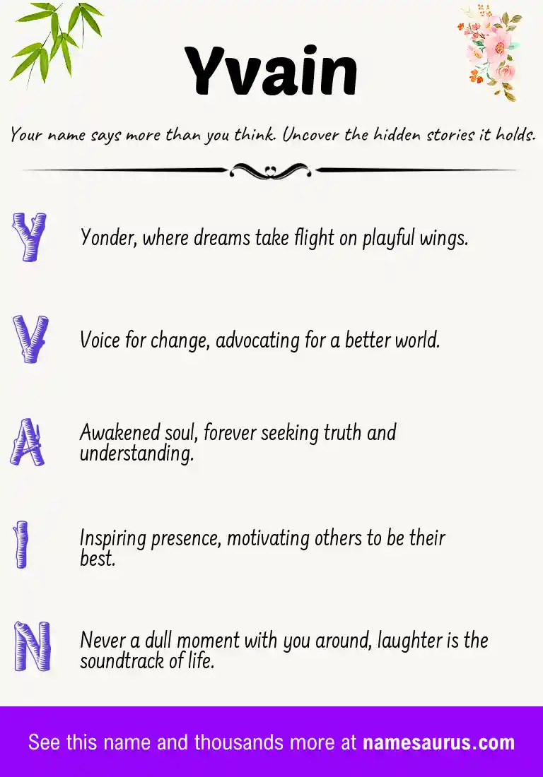 Acrostic poem about Yvain.