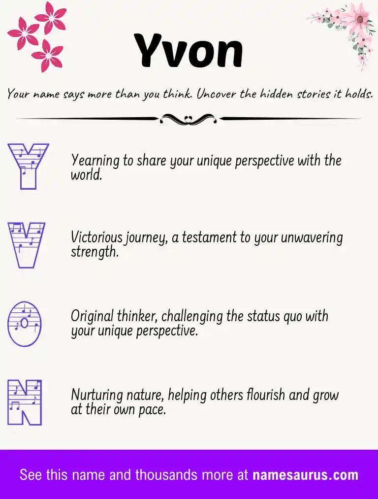 Acrostic poem about Yvon.