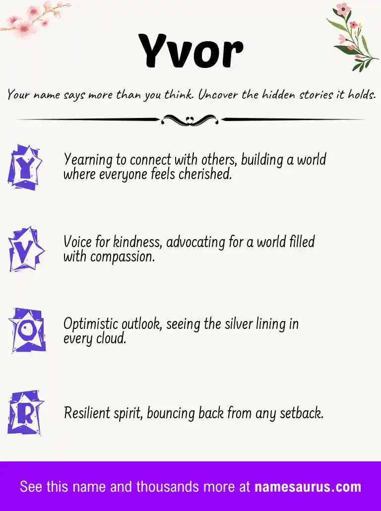 Acrostic poem about Yvor.
