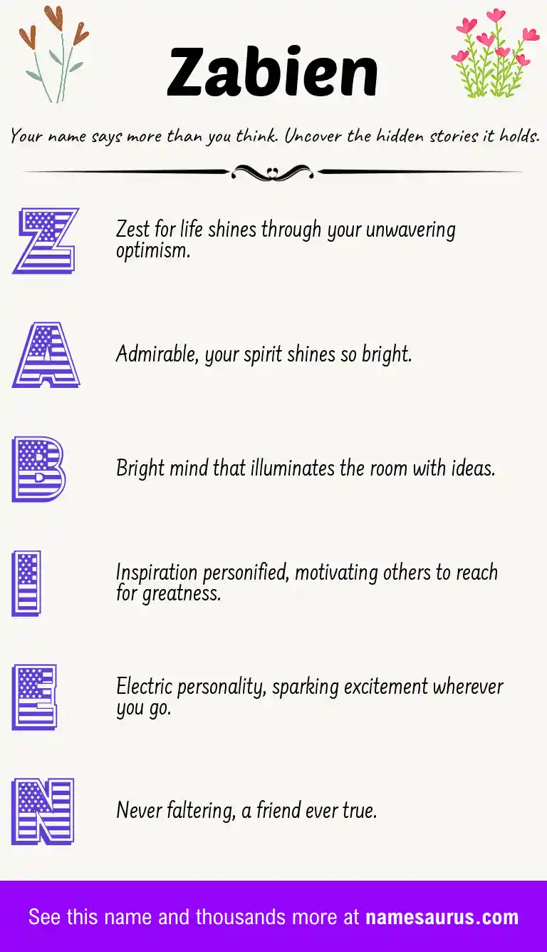 Acrostic poem about Zabien.