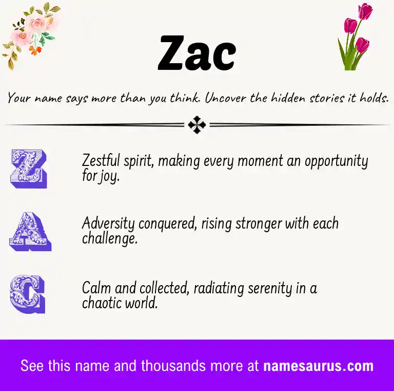 Acrostic poem about Zac.
