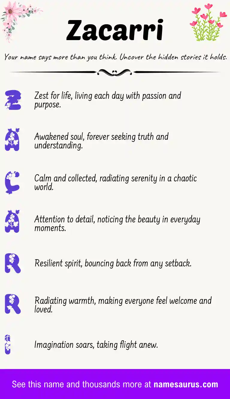 Acrostic poem about Zacarri.