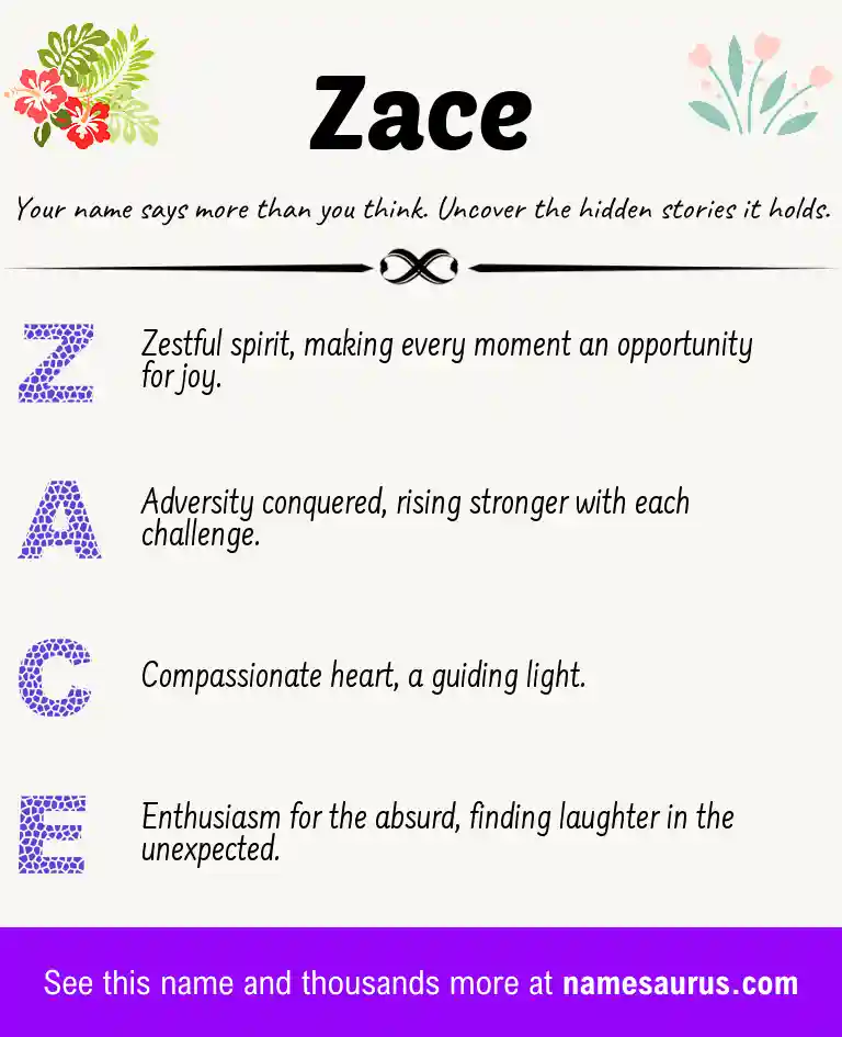 Acrostic poem about Zace.