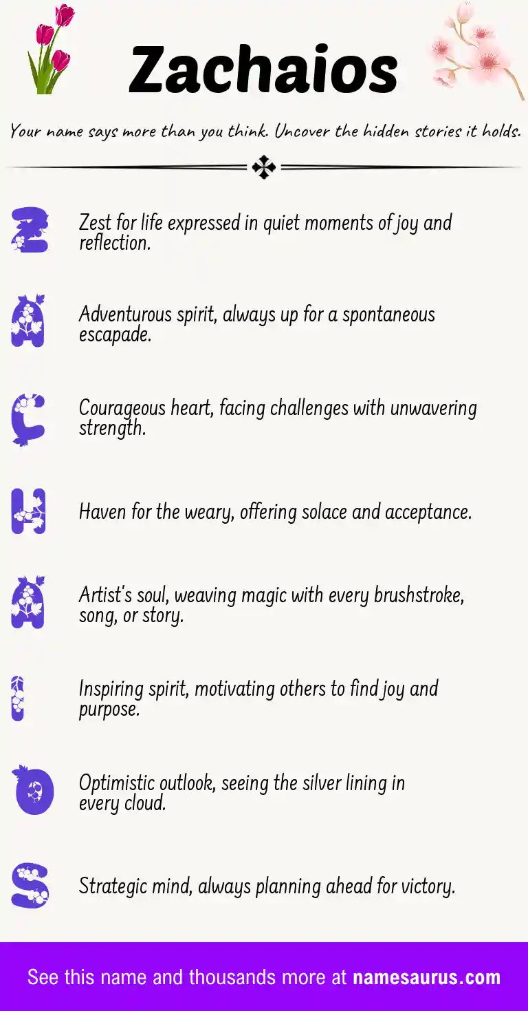 Acrostic poem about Zachaios.