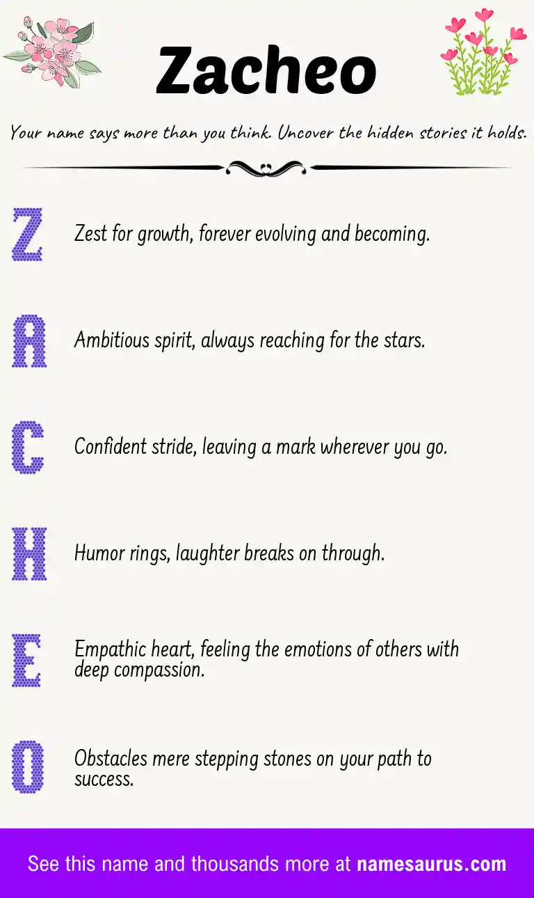 Acrostic poem about Zacheo.