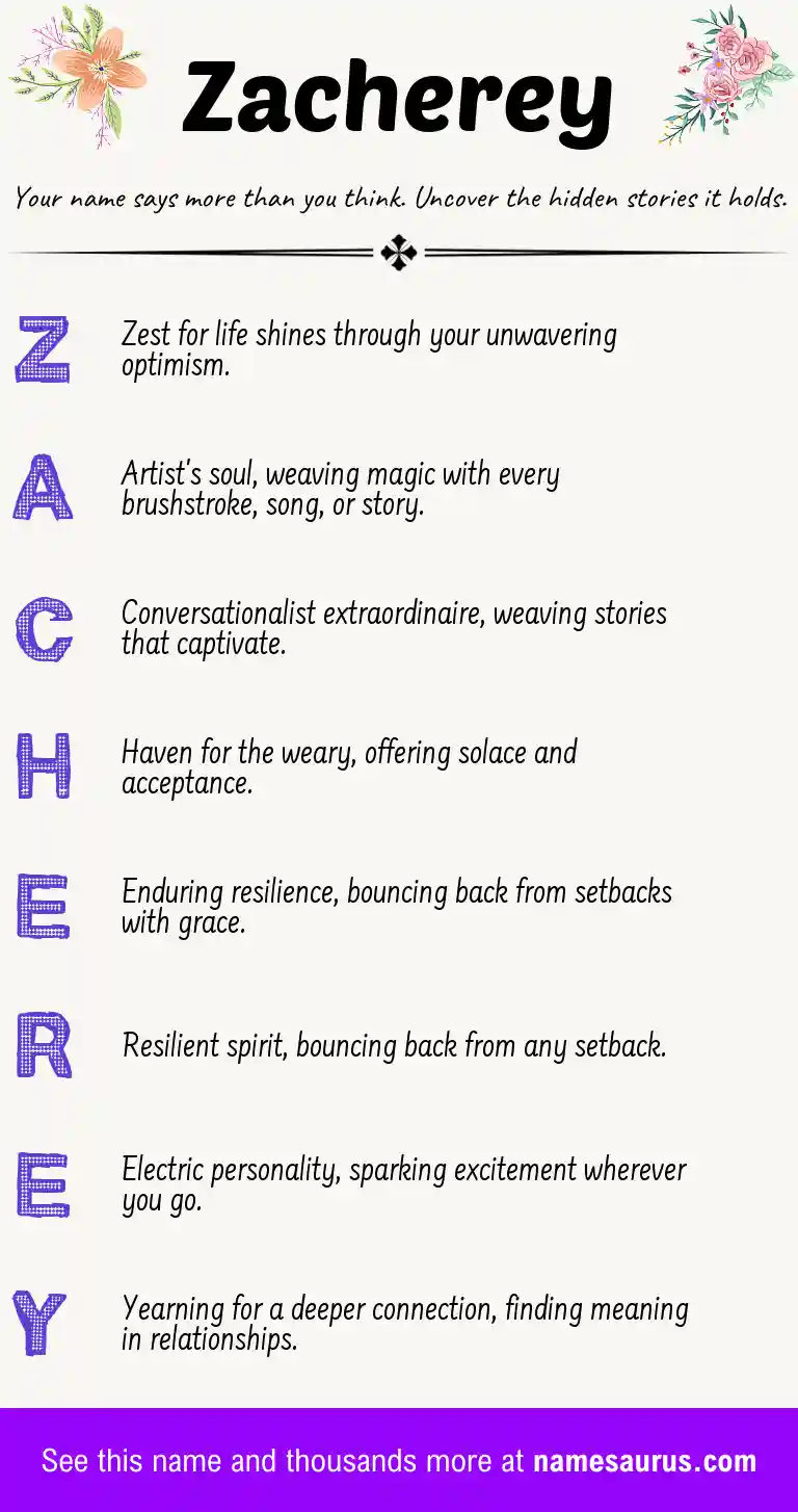 Acrostic poem about Zacherey.